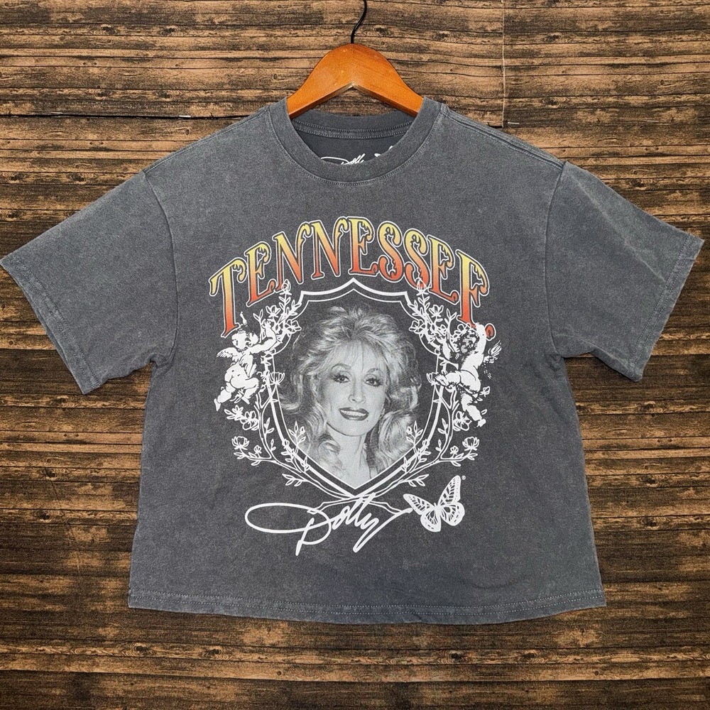Dolly Parton Tennessee Crop Top Grey T Shirt Size XS